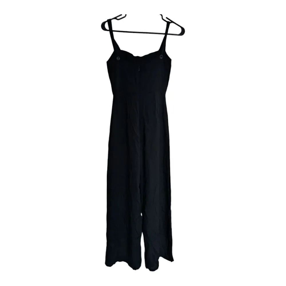 Reformation Black Wide Leg Jumpsuit Romper Xs - Picture 9 of 11